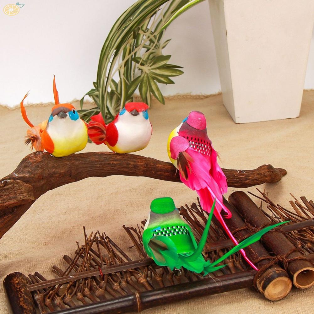 【VARSTR】Artificial Birds 12pcs Birthday Gift DIY Crafts Fake Animal Feather Birds