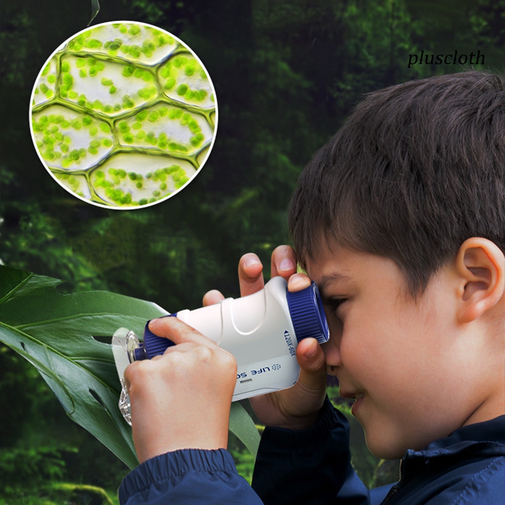 1 Bộ Kính Hiển Vi Cầm Tay Phóng Đại 80-160 Bước Đồ Chơi Thí Nghiệm Khoa Học