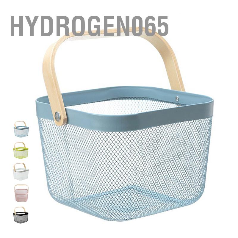 Hydrogen065 Rây Trái Cây Chất Liệu Kim Loại Tay Cầm Di Động Thoải Mái Chống Mài Mòn Rổ Xả Rau Thiết Thực Cho Nhà Bếp