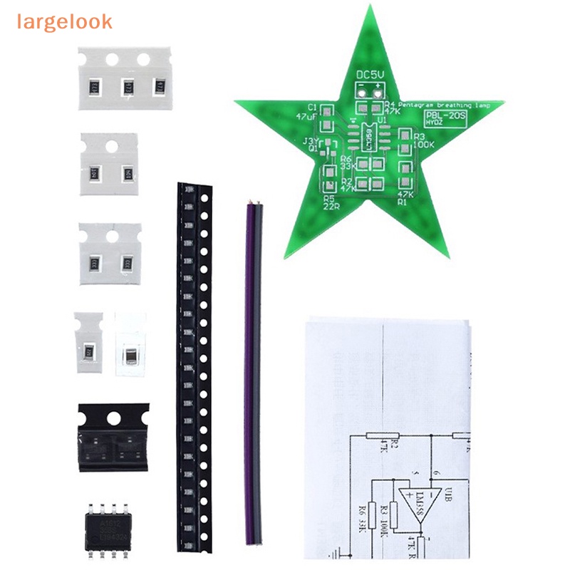 [Biglook] Bộ Dụng Cụ Tự Lắp Ráp Ngôi Sao Năm Cánh Có Đèn LED Gradient Cho Dịp Giáng Sinh Màu Xanh Lá / Đỏ /