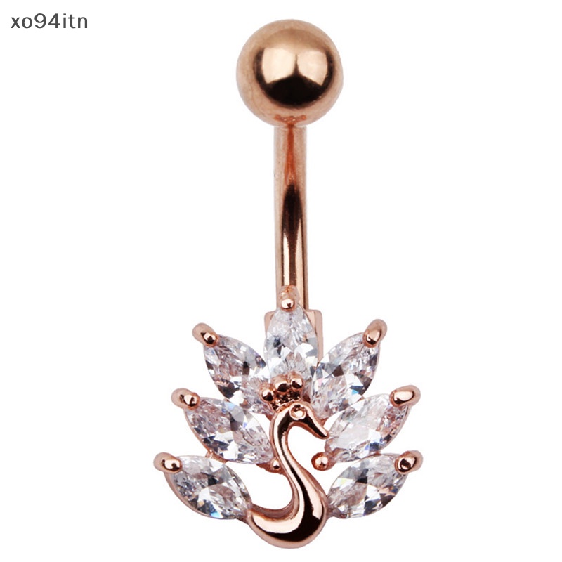 Khuyên Rốn Hình Công Đính Đá Lấp Lánh Chất Liệu Thép Không Gỉ