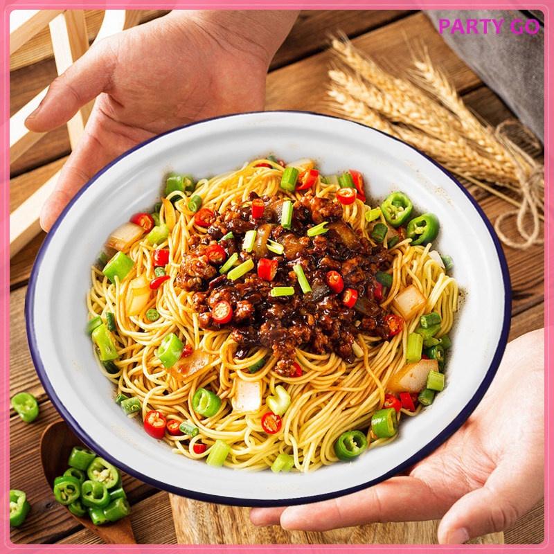 Set 4 Bát Tròn Tráng Men Đựng Bắp Rang Bơ / Súp Tiện Dụng Khi Đi Cắm Trại