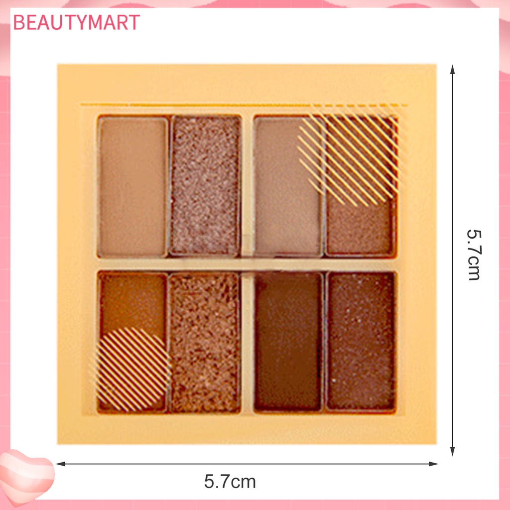 Bảng Phấn Mắt beautymart 4g 8 Màu Tông Nhũ Và Lì Trang Điểm Lâu Trôi Chống Nhòe Cho Nữ