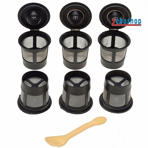 Set 6 Lưới Lọc Cà Phê Có Thể Tái Sử Dụng Kèm Giá Đỡ Dành Cho Keurig K-Cup