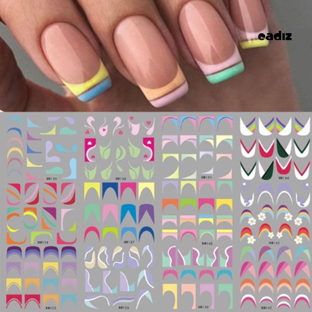Bộ 12 Miếng Dán Trang Trí Móng Tay Nghệ Thuật Tự Dính Không Phai Màu