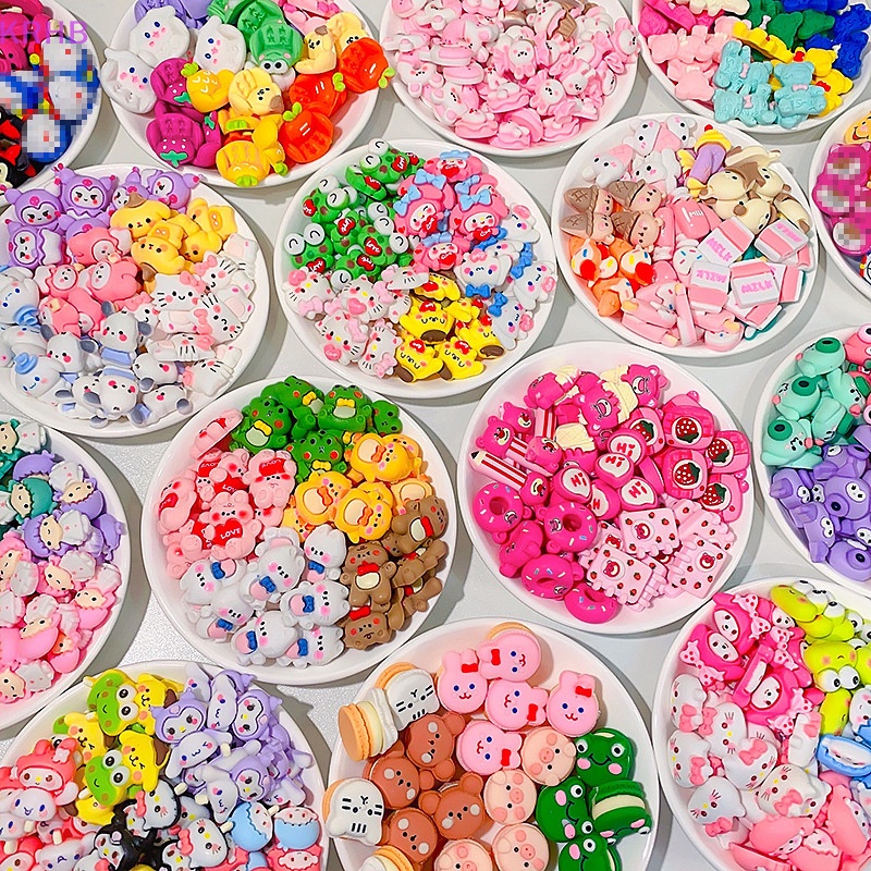 Set 10 Kẹp Tóc Bằng Resin Họa Tiết Hoạt Hình Dễ Thương Trang Trí Sổ Tay / Điện Thoại DIY Mới