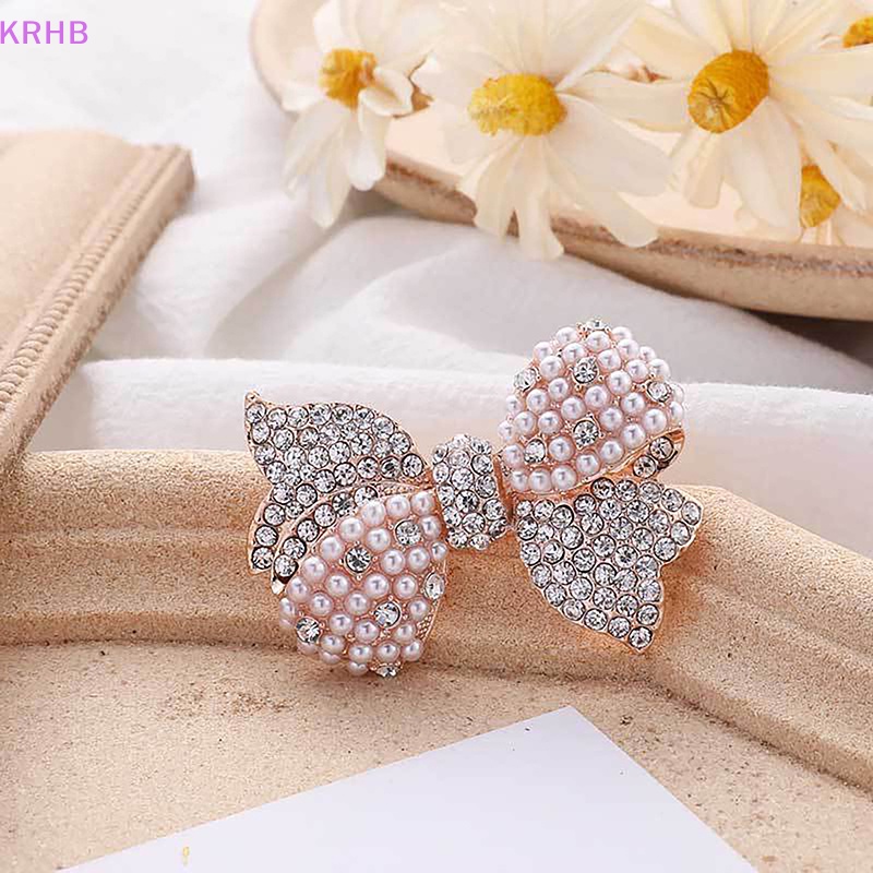 Krhb Wuli KRHB Wuli&amp;amp;Ghim Cài Áo Hình Nơ Đính Ngọc Trai Lấp Lánh Thời Trang Cho Nữ Mới