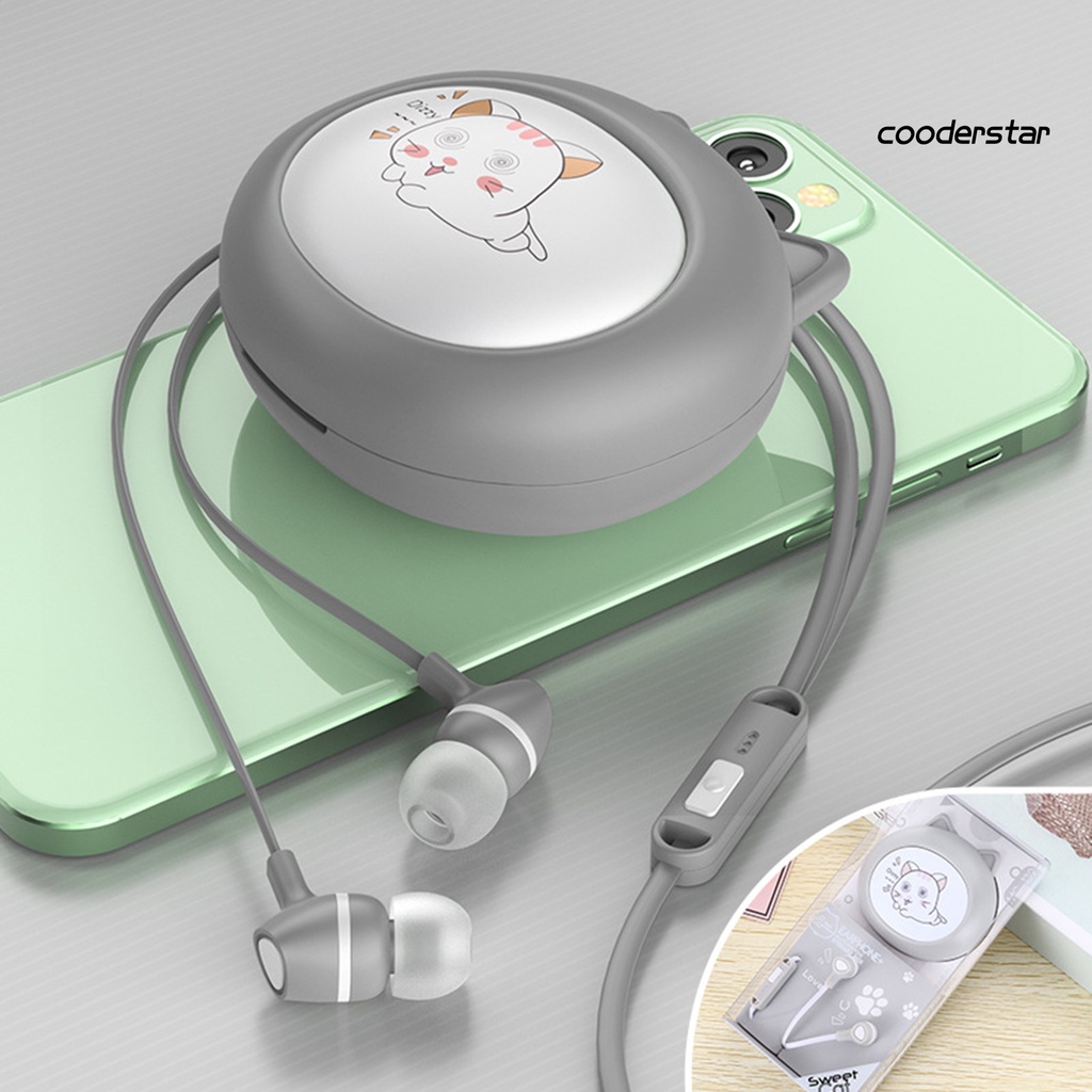 Tai Nghe Nhét Tai Có Dây 9D Giắc Cắm 3.5mm Kèm Hộp Đựng Họa Tiết Hoạt Hình Dành Cho Học Sinh