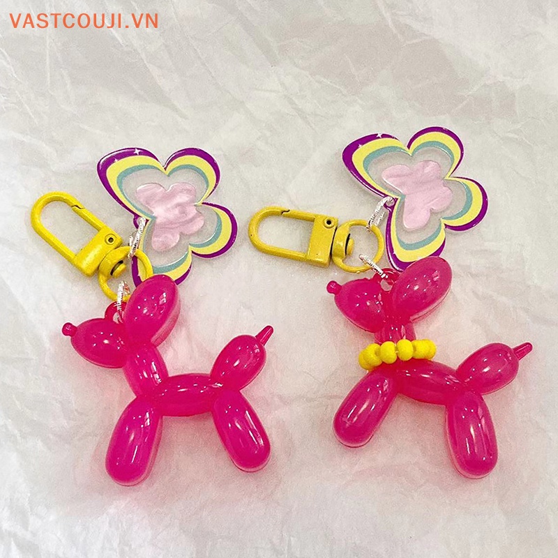 Móc Khóa Hình Chú Chó / Bướm Màu Kẹo Ngọt Bằng Acrylic Dễ Thương