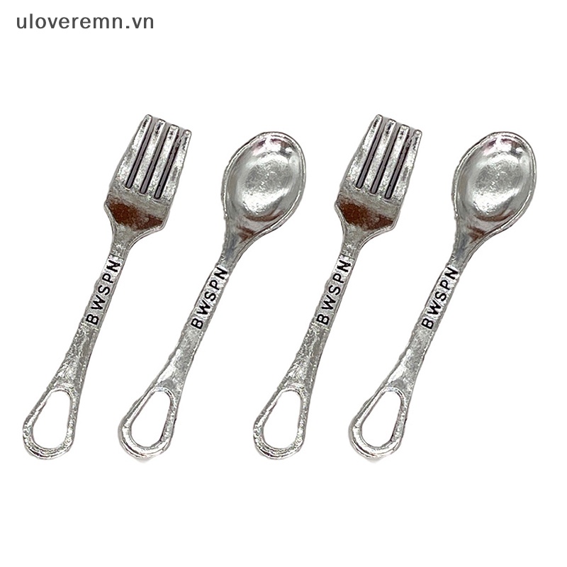 Uloveremn Set 4 Muỗng / Nĩa / Muỗng 1: 6 Trang Trí Nhà Búp Bê