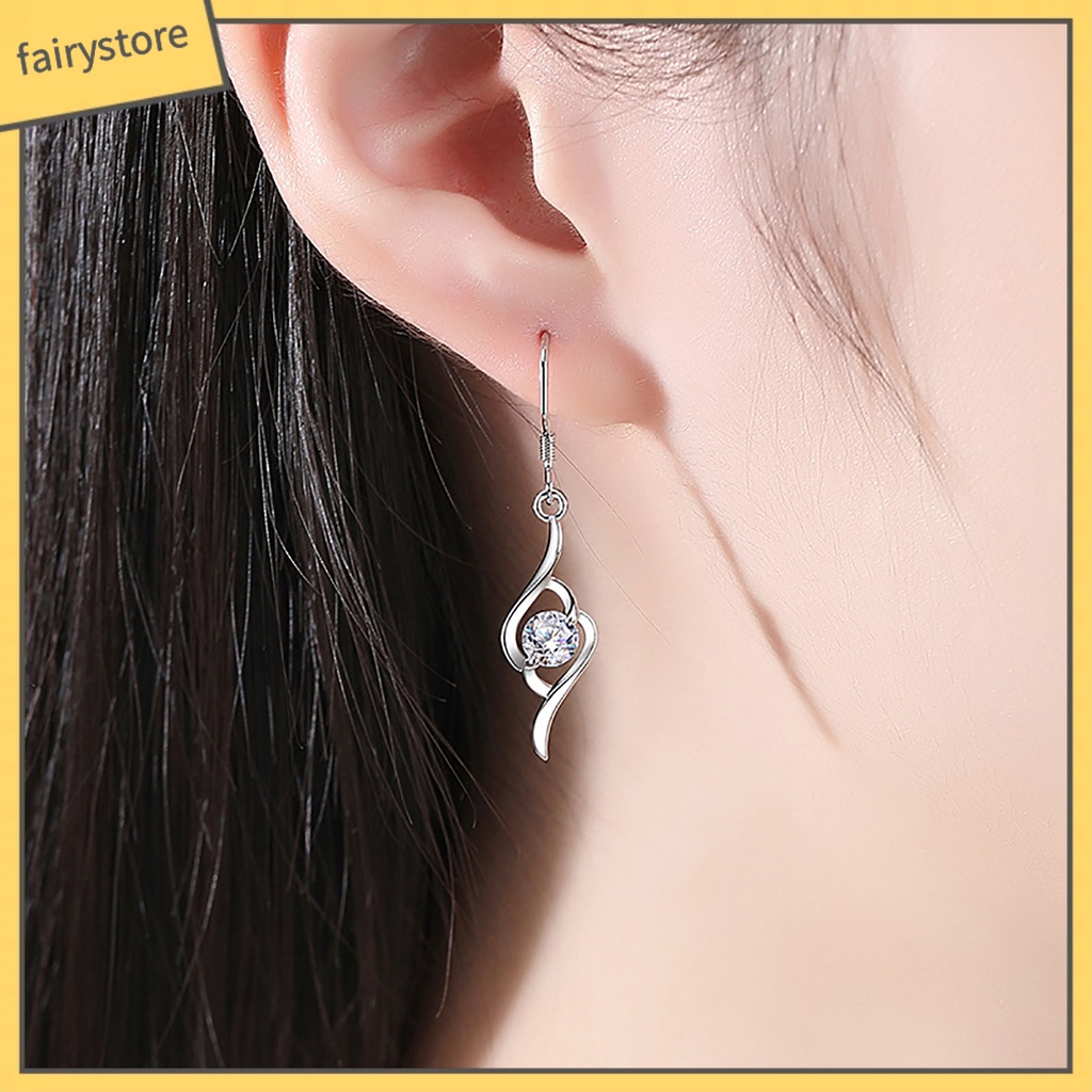 1 Đôi Bông Tai Đính Đá Lấp Lánh Chất Lượng Cao Dành Cho Nữ