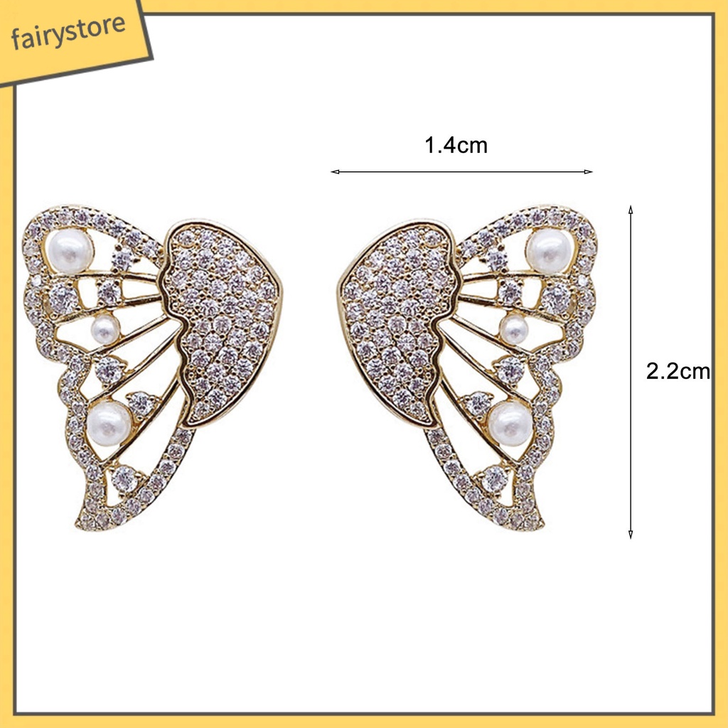 1 Đôi Bông Tai Hình Bươm Bướm Đính Đá Thời Trang Dành Cho Nữ