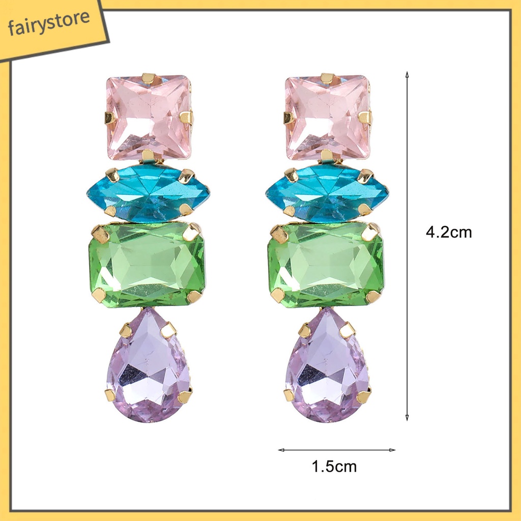 1 Đôi Bông Tai Hình Giọt Nước Đính Đá Lấp Lánh Dành Cho Nữ