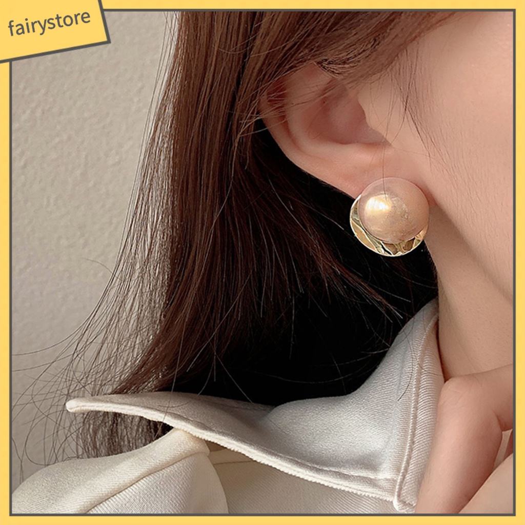 [FRO] 1 Đôi Bông Tai Đinh Tán Không Đau Dễ Sử Dụng Chống Mài Mòn Đính Ngọc Trai Nhân Tạo Đơn Giản