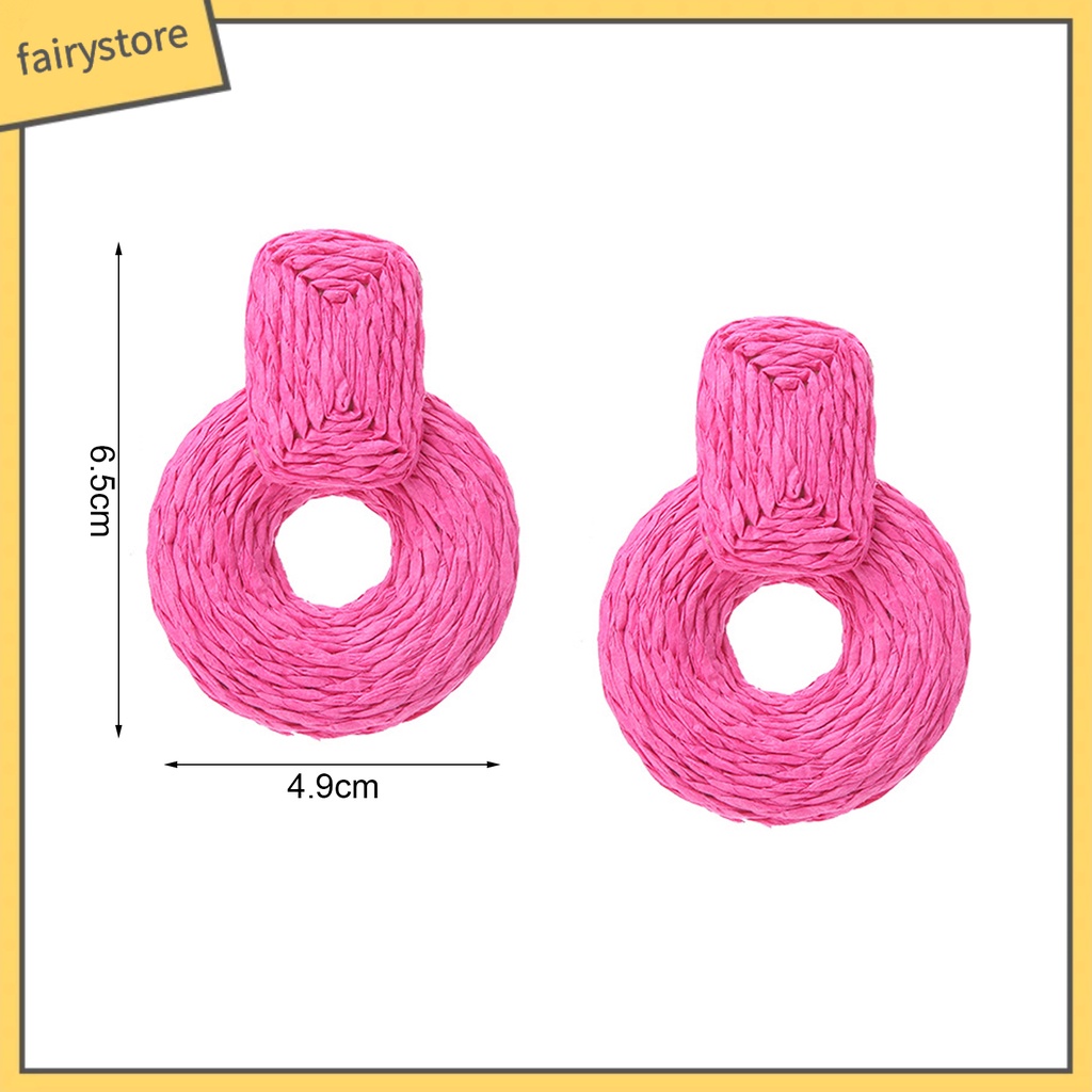 1 Đôi Bông Tai Tròn Nhiều Màu Sắc Phù Hợp Đi Biển Dành Cho Nữ