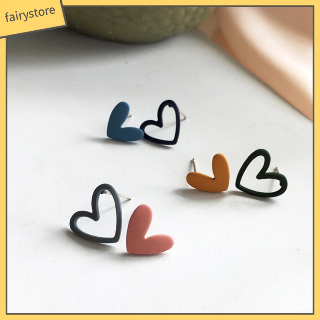 1 Đôi Bông Tai Hình Trái Tim Quyến Rũ Dành Cho Nữ