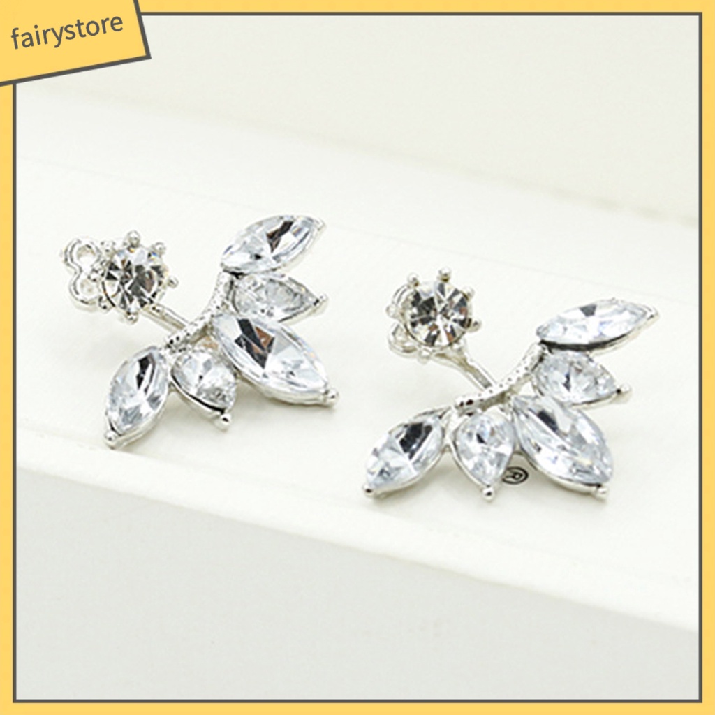 1 Cặp Bông Tai Hợp Kim Hình Hoa Đính Đá Xinh Xắn