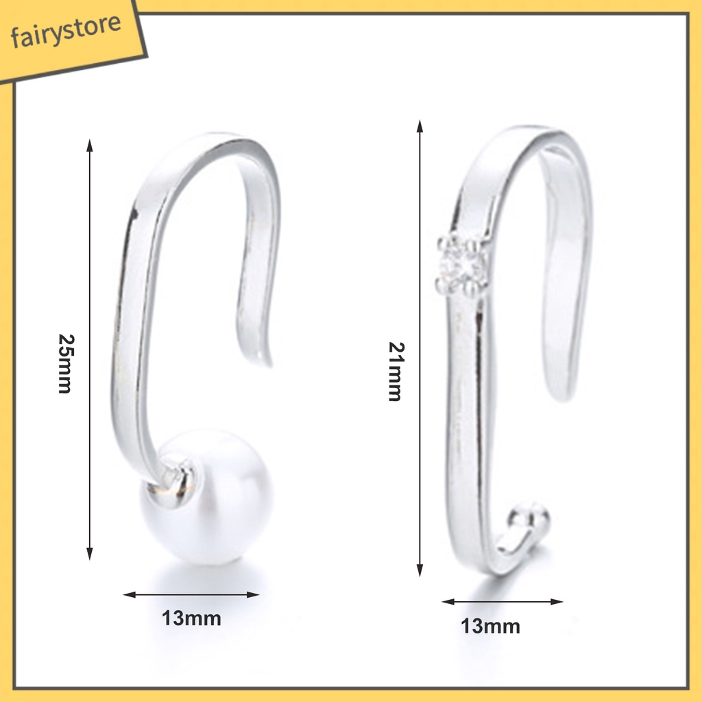 1 Khuyên Tai Dạng Kẹp Bề Mặt Mịn Màng Chống Biến Dạng Hở Bằng Đồng Không Gỉ Màu Trơn