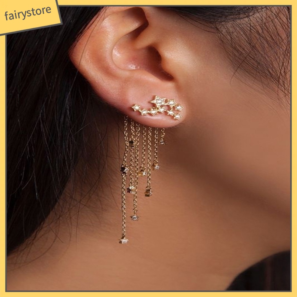 Bông Tai Hình Ngôi Sao Tua Rua Thời Trang Dành Cho Nữ