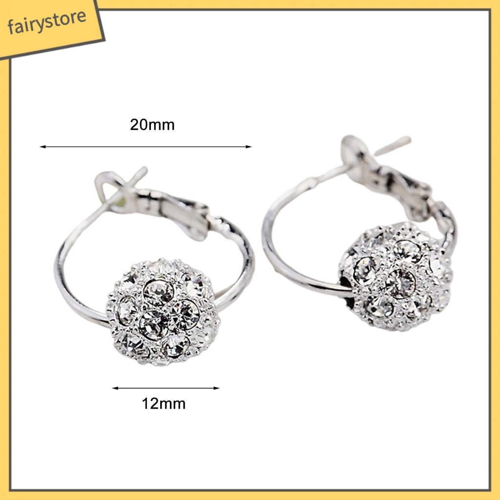 1 Đôi Bông Tai Tròn Đính Đá Lấp Lánh Nhiều Màu Dùng Hàng Ngày