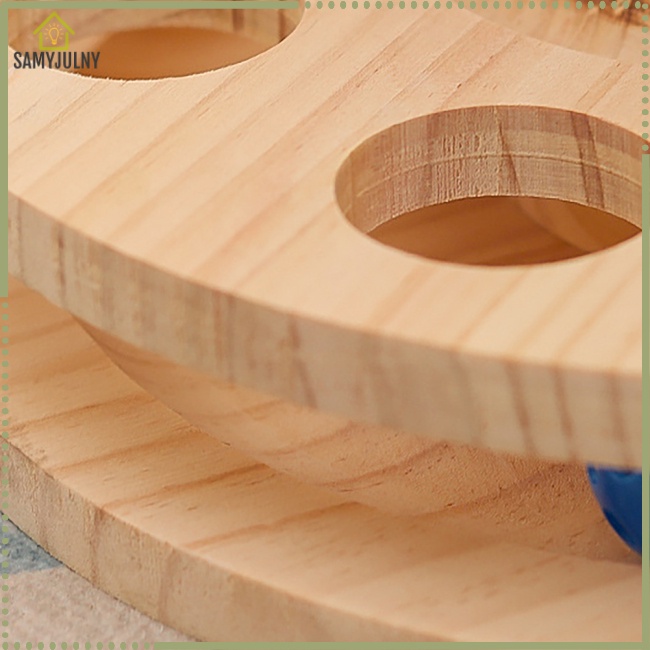 Nhà Nấm Gỗ 2 Tầng Có Thể Xoay Vòng Gắn Cây Nấm Tương Tác Với Mèo Cưng