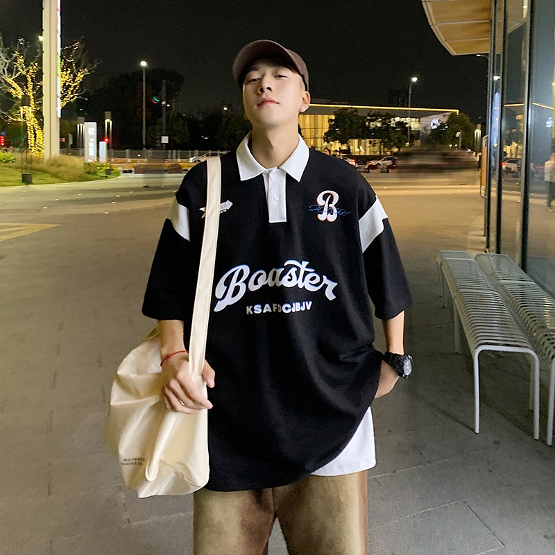 Áo Thun polo Ngắn Tay Dáng Rộng Thời Trang Mùa Hè Cá Tính Dành Cho Nam