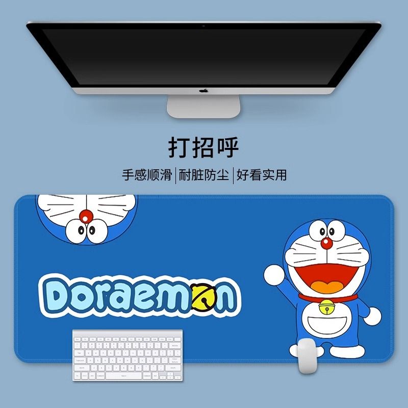 Tấm Lót Chuột Và Bàn Phím Cỡ Lớn In Hình Doraemon Dễ Thương