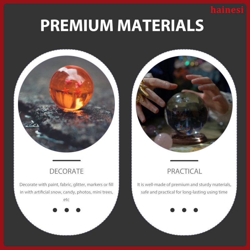 Set 10 Hũ Tuyết Trong Suốt Có Chuông Và Bóng Đèn Mini Tự Làm Cho Bé