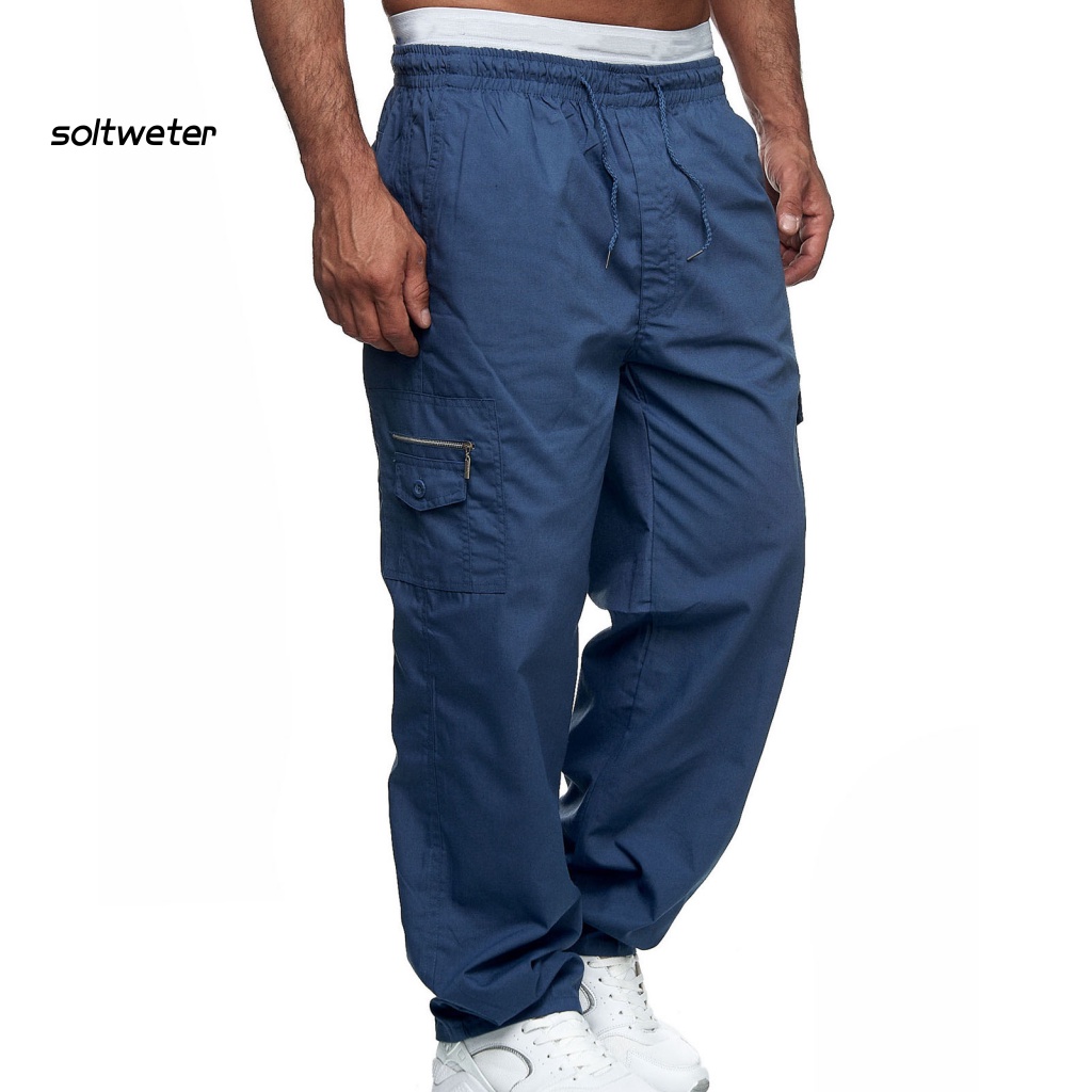 Quần Thể Thao Ống Rộng Lưng Thun Màu Sắc Đơn Giản Cho Nam