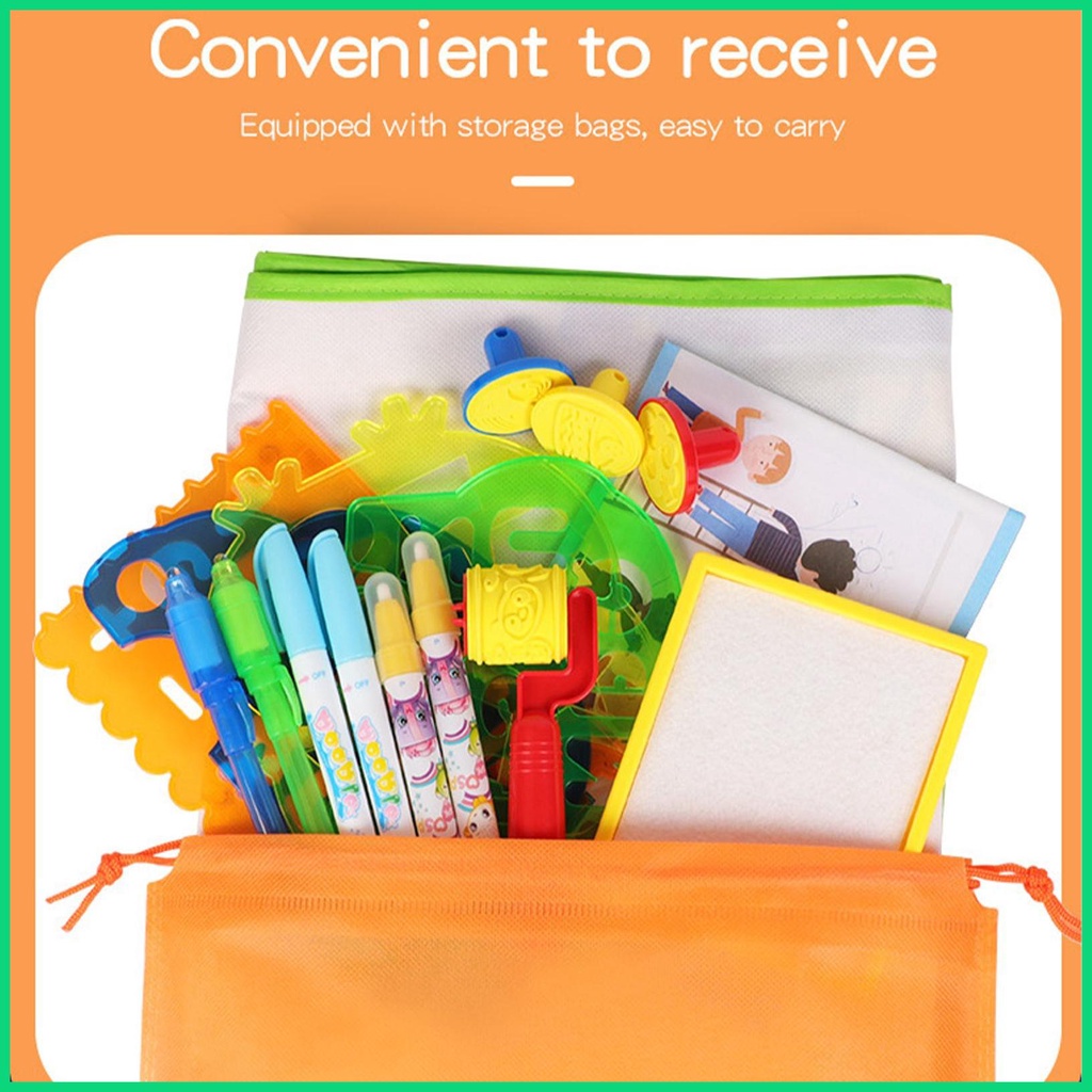 Thảm Tô Màu Nước Ma Thuật Cỡ Lớn Kèm Dụng Cụ Bút Nước Giáo Dục Cho Bé Gái