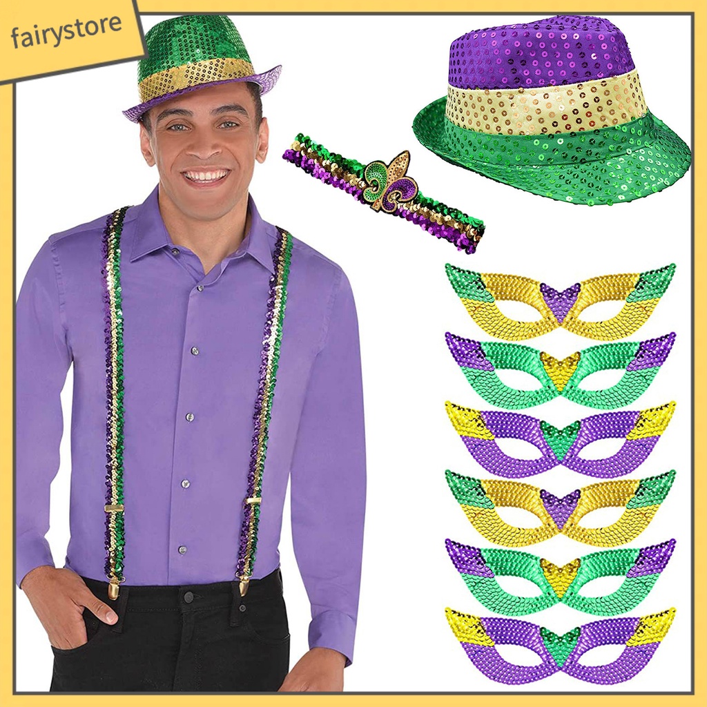 Set 3 Nón + Băng Đô Đính Kim Sa Lấp Lánh Nhiều Màu Sắc Trang Trí Lễ Hội