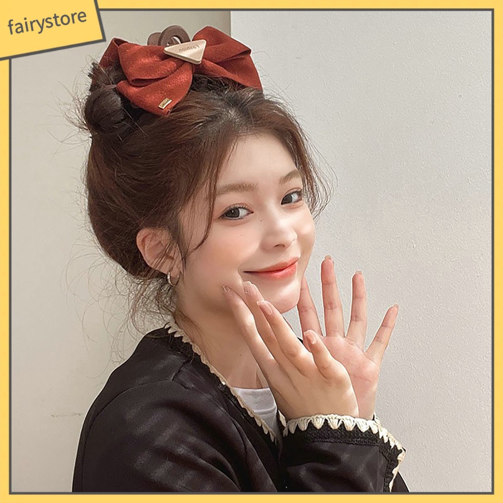 Kẹp Tóc Nơ Vải Hai Mặt Phong Cách Hàn Quốc Cho Nữ