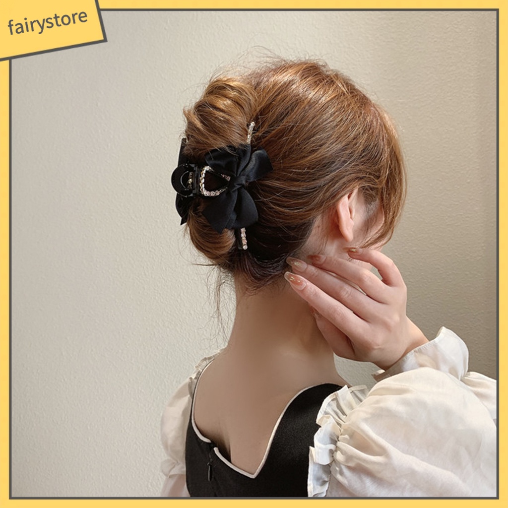 Kẹp Tóc Càng Cua Đính Đá Màu Trơn Chống Rơi Cho Nữ