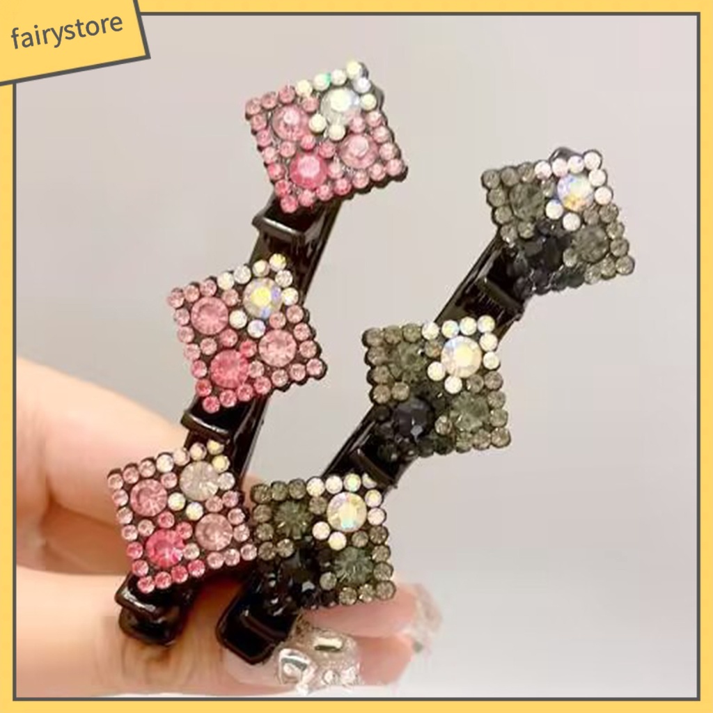 Bộ 2 Kẹp Tóc Bằng Acrylic Màu Sắc Lấp Lánh Chống Trượt Thân Thiện Với Da Dễ Sử Dụng