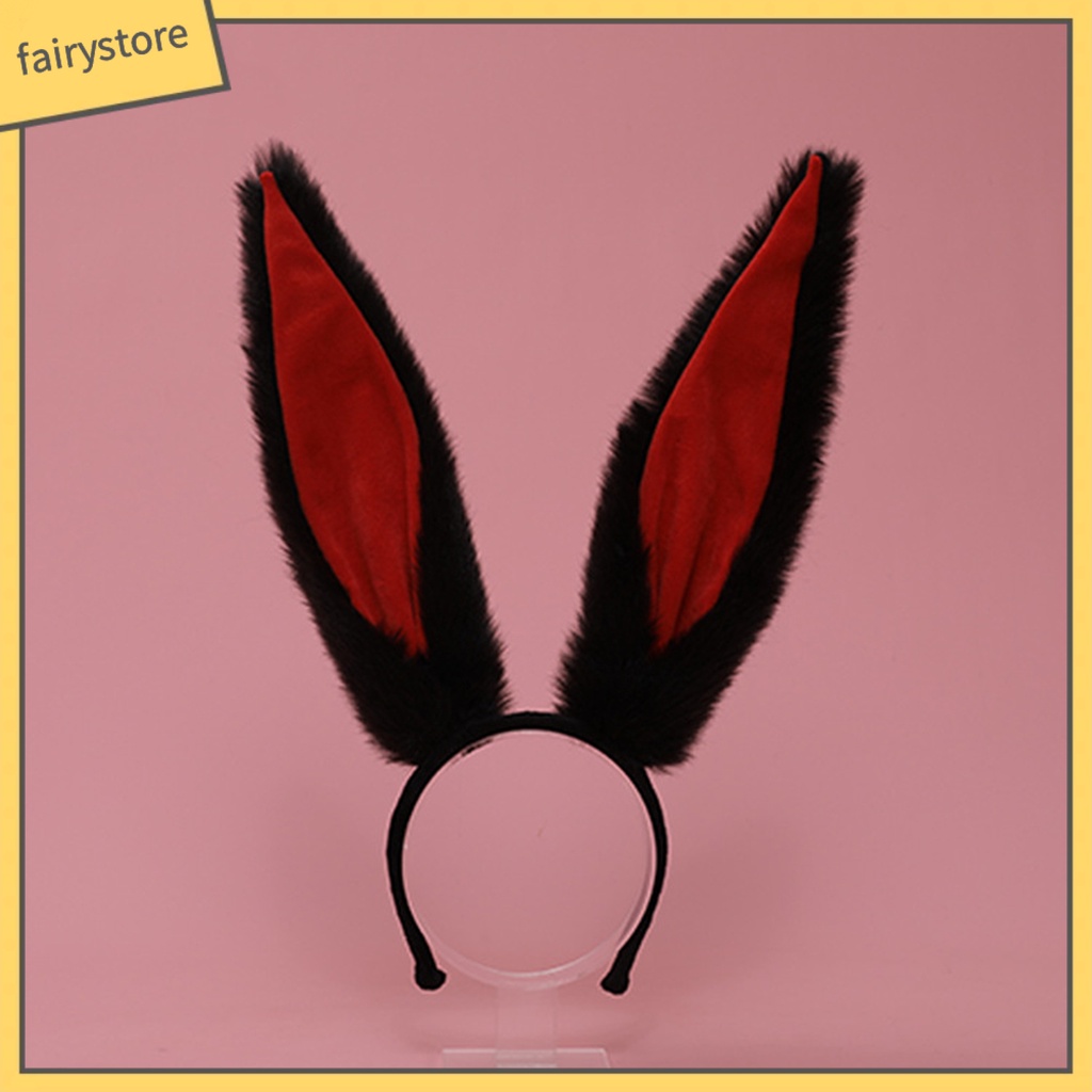 Băng Đô Cài Tóc Co Giãn Gọn Nhẹ Màu Sắc Tương Phản Phối Tai Thỏ Phong Cách Lolita Dành Cho Nữ