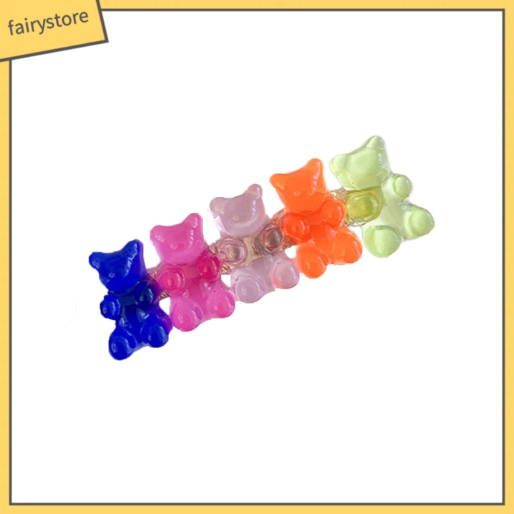 Kẹp Tóc Hình Gấu Bằng Nhựa Resin Nhiều Màu Sắc Xinh Xắn