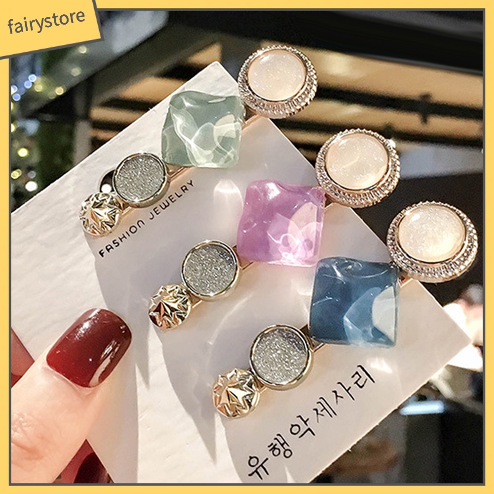 Kẹp Tóc Hình Tròn / Vuông Thời Trang Cho Nữ