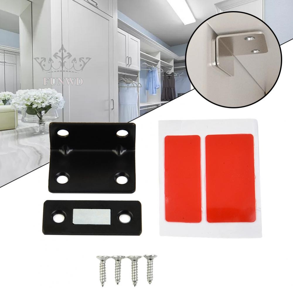 1 Chốt Cửa Nam Châm Tự Dính Mạnh Màu Đen / Bạc