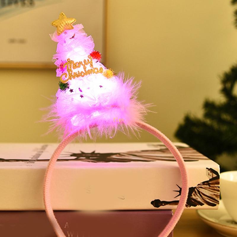 Băng Đô Cài Tóc Hình Cây Thông Giáng Sinh Có Đèn Dễ Thương Cho Nữ