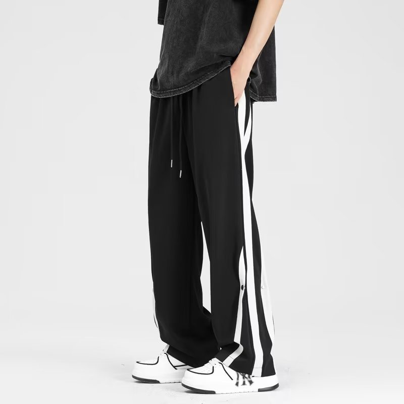 Quần Thể Thao Lưng Cao Dáng Rộng Họa Tiết Kẻ Sọc Thời Trang Mùa Hè Trẻ Trung Cho Nam