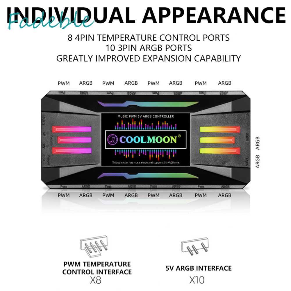 Bộ Điều Khiển CoolMoon ARGB 4 Pin PWM 5V 3 Pin Cho Vỏ Khung Gầm PC