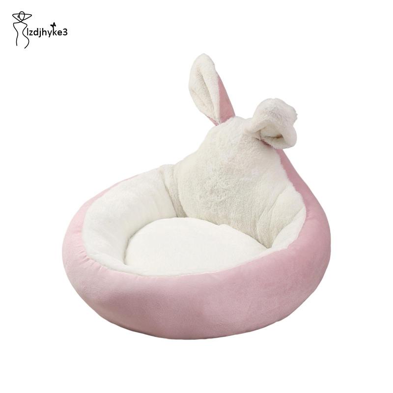 [lzdjhyke3] Giường Ngủ Tai Thỏ Bằng Vải Lông Mềm Ấm Áp Tự Dính Đáy Vừa / Nhỏ / Trung Bình / Mèo Cưng