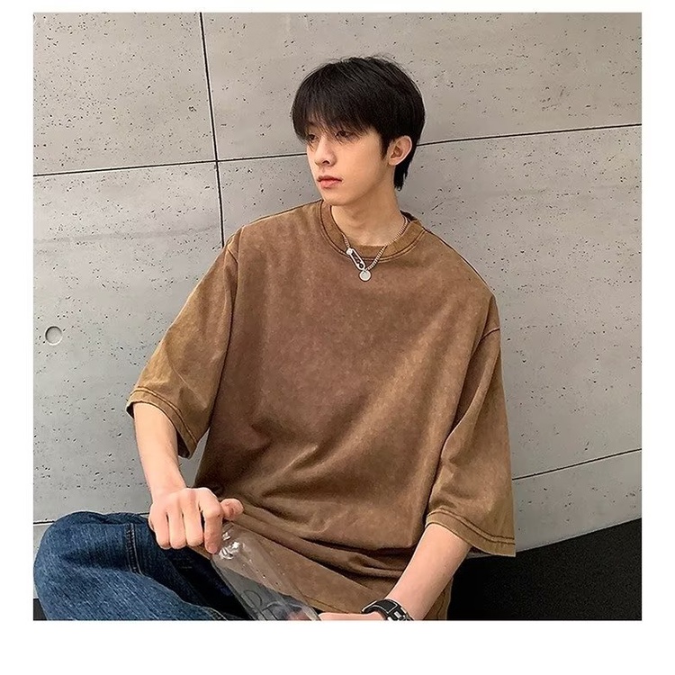 Áo Thun Ngắn Tay Thời Trang Mùa Hè Retro Mỹ Dành Cho Nam