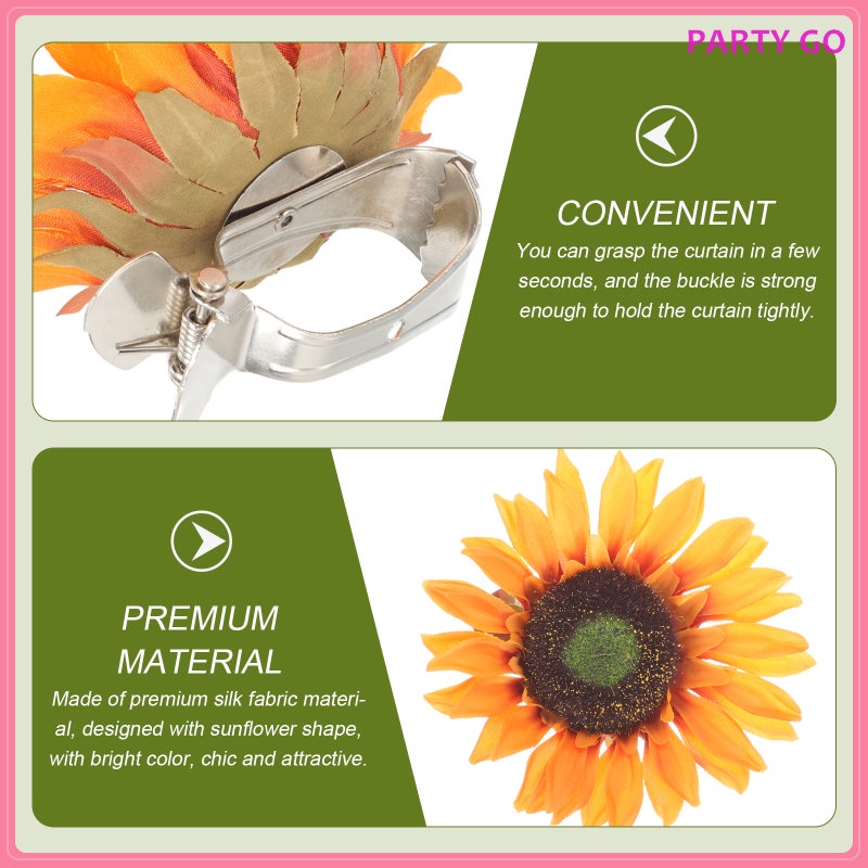 Bộ 2 Kẹp Giữ Rèm Cửa Sổ Hình Hoa Hướng Dương