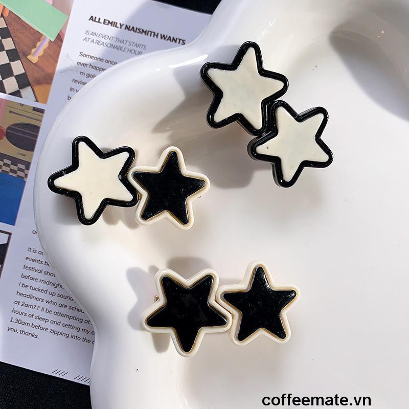 ⚡Kẹp Tóc Ngôi Sao Năm Cánh Màu Trắng Đen Phong Cách Hàn Quốc Dễ Thương Cho Nữ