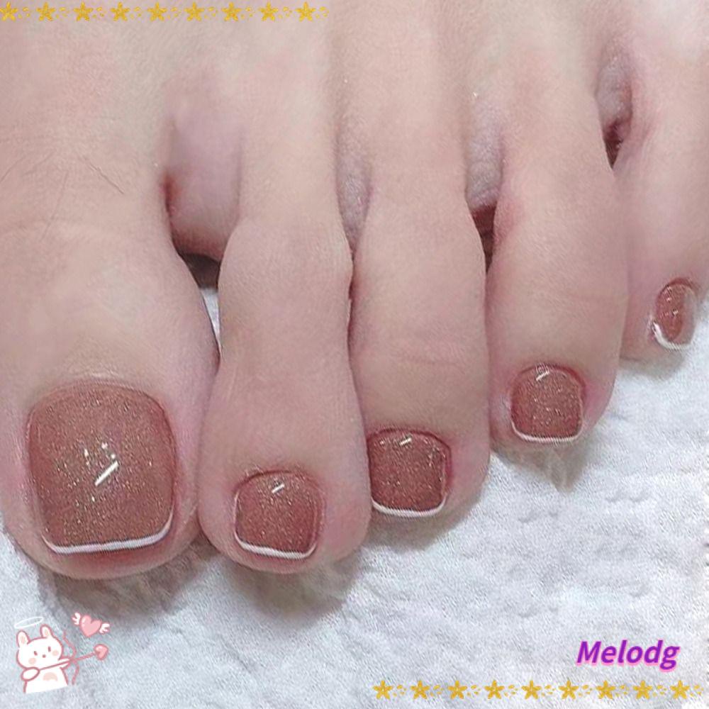 Bộ 24 Móng Chân Giả Hình Vuông Dành Cho Nữ