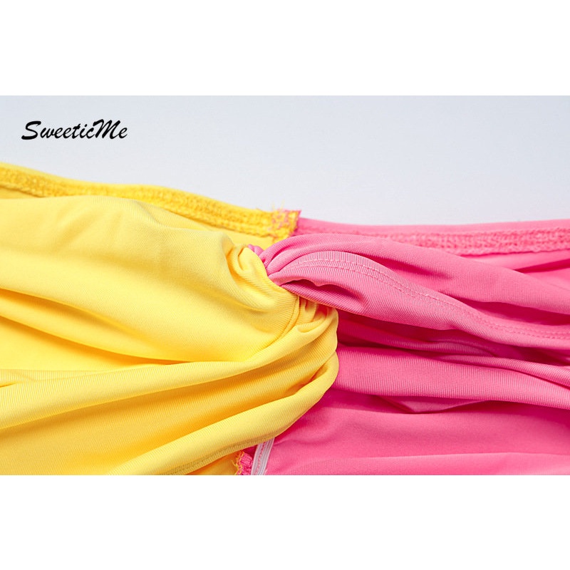 Set Áo Váy Ngắn Phối Màu Tương Phản Thời Trang Mới 2023 Cho Nữ