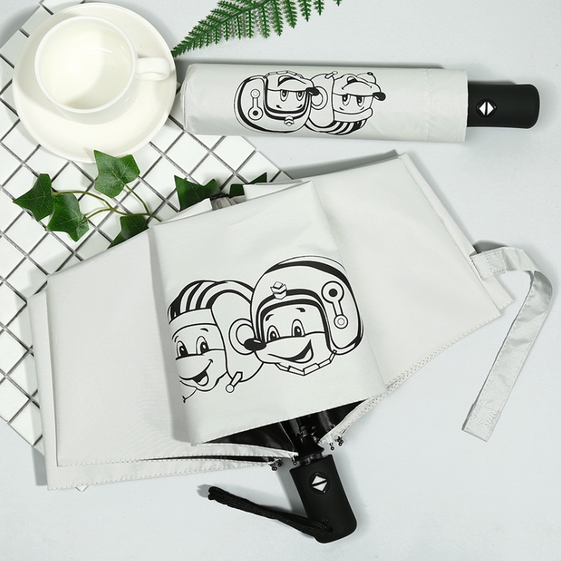 Dù Gấp Tự Động Chống Mưa Nắng In Hình Hoạt Hình Dễ Thương