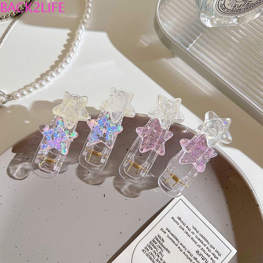 BACK2LIFE Kẹp Tóc Nhỏ Bằng Nhựa Họa Tiết Hình Học Thời Trang Hàn Quốc