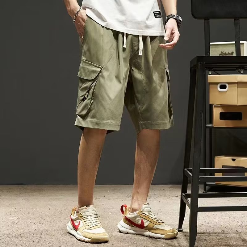 HANLU Hnalu Quần Short Dáng Rộng Phối Túi Thời Trang Công Sở Cao Cấp Cho Nam